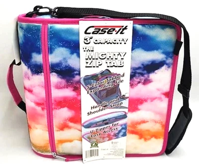 Carpeta de anillas de nailon impresa Case-it de 3" con bolsillos - RAINBOW NUBS Foto 1 de 2