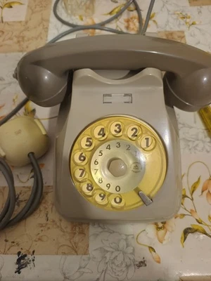 TELEFONO A ROTELLA GRIGIO SIP VINTAGE ANNI '70 '80 - Immagine 1 di 4