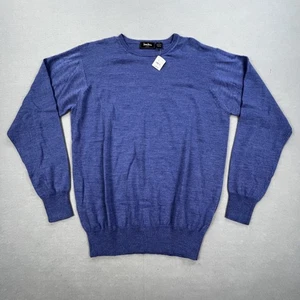 Neiman Marcus Pullover Herren Large Blau Merinowolle Seide Kaschmir Rundhals - Bild 1 von 10