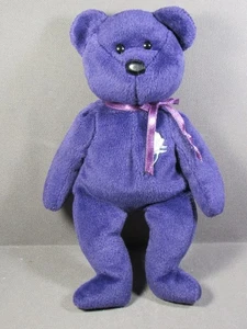 Purple Beanie Baby Bear Plush 8" TY 1997 Princess Diana Vintage Ultra Clean - Picture 1 of 7