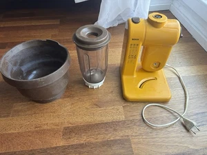 Gelbe Bosch Küchenmaschine 1978 Typ UM4 Mixbecher Rührschüssel - Bild 1 von 8