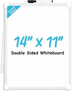 MaxGear Small Dry Erase Board, 14"x11" Double Sided 14"x11", White - Picture 1 of 8