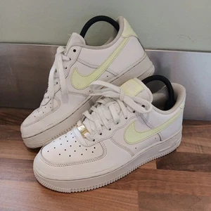 Nike Air Force 1 Low ‘07 White Barely Volt Trainers Womens Size UK5 EUR38.5 Used - Picture 1 of 15