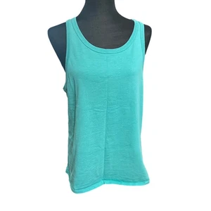 J Crew Shirt Women XL Green Teal Tank Top Sleeveless Round Neck - Picture 1 of 10