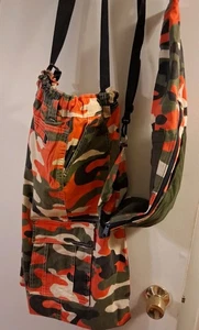 2 Homemade Orange Green & Bk Camo Bags, Tote Gym Storage & Sling Unisex  - Bild 1 von 7