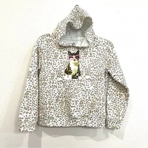 Felpa con cappuccio grafica Little Pretties rosa e marrone stampa animalier gatto con occhiali - Large - Foto 1 di 10