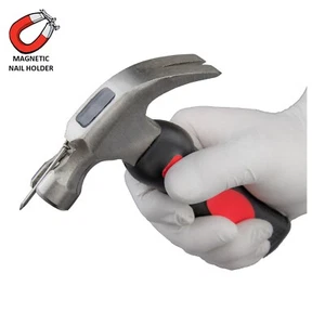 Martillos de garras retubby de 10 oz con mango de fibra de vidrio, acero, herramienta de mano pequeña - Imagen 1 de 5