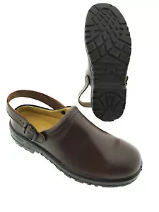 Trucker Clogs Leder Sandale LKW Arbeitsschuhe Sicherheitsschuhe mit Stahlkappe - Bild 1 von 5
