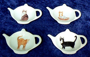 Gatti Gatti Borsa da tè/Cucchiaino in Ceramica ordinata a scelta di 4 immagini gatto a scelta quale - Foto 1 di 5