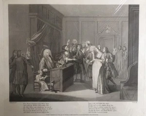 1803 Antique Print; Here Justice Triumphs in His Elbow Chair - Hogarth / Cook - Picture 1 of 2