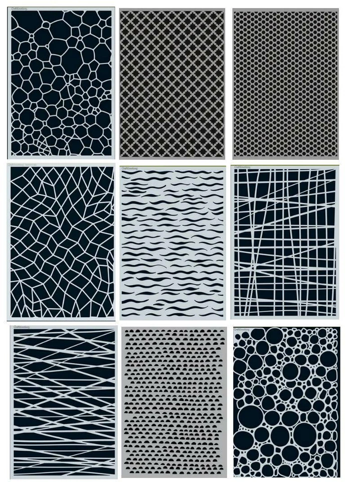 Schablone Hintergrund II Blasen Punkte von Craftemotions Stencil Textil Wand A5 - Bild 1 von 1