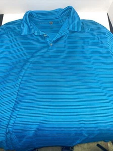 Polo da uomo Nike Golf Standard Fit Drive Fit a righe S/S taglia XXL blu - Foto 1 di 4