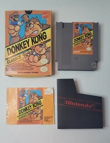 Nintendo NES Donkey Kong Classics Game With Manual & Box Mattel (CIB) Complete 