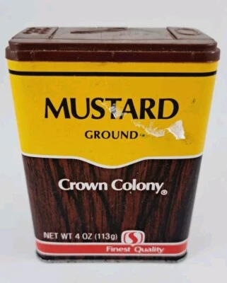 Crown Colony Spice Tin Safeway - Mustard - Unused - Sealed - Vintage  - Image 1 of 4
