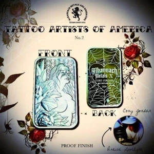 1 OzT.999 Silver Albannach Metals Tattooed Girls #2 In Series Proof Art Bar - Picture 1 of 1