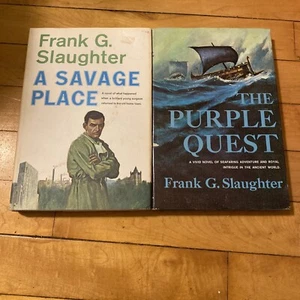 1965 The Purple Quest and A Savage Place by Frank G. Slaughter HC DJ BCE - Picture 1 of 7