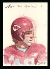 2013 LEAF BEST OF FOOTBALL JOE MONTANA SKETCH CARD BY PETER CHAN KC CHIEFS #1/1!