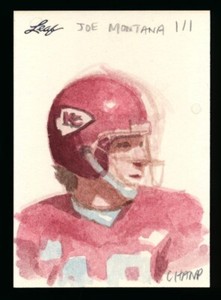 2013 LEAF BEST OF FOOTBALL JOE MONTANA SKETCH CARD BY PETER CHAN KC CHIEFS #1/1!