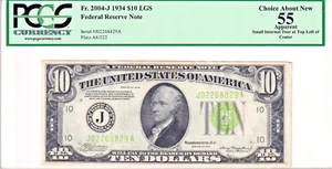 1934 $10 FRN Kansas City LGS PCGS Choice About New 55 Apparent #J02268829A - Picture 1 of 2