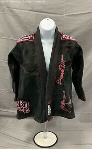 Breakpoint Girls Black/Pink Embroidered Jiu Jitsu Jacket - Size F0