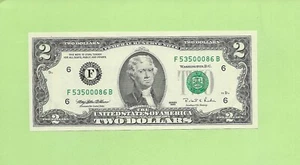 1995 ..UNCIRC $2 F 5350 0086 B .... 1995 $2 F-B NICE NOTE FRN - Picture 1 of 2
