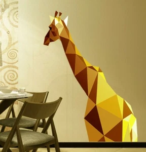 Giraffe Sticker, Giraffe Decal, Polygonal Animal Home Decor, Giraffe Wall Art - Picture 1 of 6
