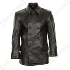 German Black Leather U-Boat Deck Jacket - WW2 Repro Kriegsmarine Coat All Sizes