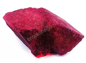 270-290 CT RUBÍ ROJO NATURAL TEÑIDO ÁSPERO CERTIFICADO EGL PIEDRA PRECIOSA SUELTA OPACA N26 - Imagen 1 de 10