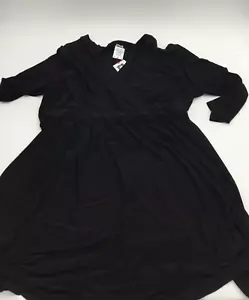 Anne Klein Plus Size Solid Ity Wrap Dress Anne | Black | 3X - Picture 1 of 3
