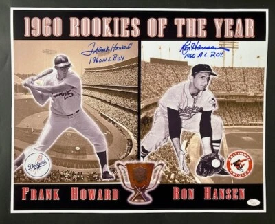 1960 MLB ROY SIGNED 16X20 PHOTO OF FRANK HOWARD-RON HANSEN WITH JSA (NO JSA CAR - Image 1 of 4