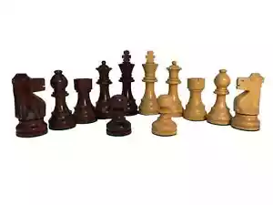Standard Staunton Chess Set - Anjun Wood - 3X Weight - 4Q - 3 3/4 K - Picture 1 of 4