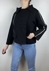 Annette Gortz Coat Black Merino Belted Jacket Women's Cardigan Size M
