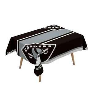 NFL Las Vegas Raiders Mantel Peso Pesado Poliéster Lino Tela 55"x70"  - Imagen 1 de 4
