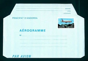 FRENCH ANDORRA - FRANZÖSISCH ANDORRA - 1985 - AEROGRAMM - Airbis A310 fliegt über das L - Bild 1 von 1