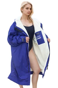 Catalonia Swim Parka for Men Women, Waterproof Surf Swimming Jacket Poncho Robe - Picture 1 of 8