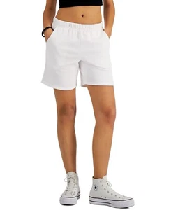 Hippie Rose Women's Juniors' Boyfriend Sweat Shorts White M B4HP - Picture 1 of 3