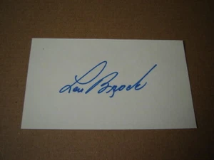 Lou Brock signed index card baseball Hall of Fame St Louis Cardinals - Picture 1 of 1