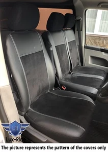 FORD TOURNEO CUSTOM 9 SEAT 2014-2017 ART LEATHER & ALICANTE TAILORED SEAT COVERS - Picture 1 of 22