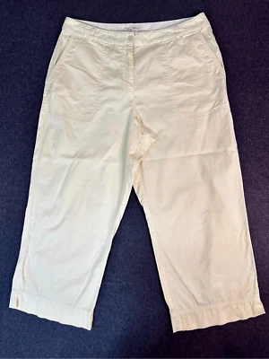 Calça cropped feminina Tommy Bahama perna larga 14 amarela elástica clássica Cottagecore - Imagem 1 de 4