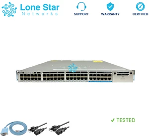 Cisco WS-C3850-12X48UW-S Catalyst 3850 48 Port UPoE IP Base Switch+ Dual Power - Picture 1 of 2