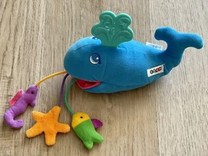 Vintage Eden RARE 9” Plush Blue Whale Baby Toy Fish Teether Crinkle Rattle - Picture 1 of 6