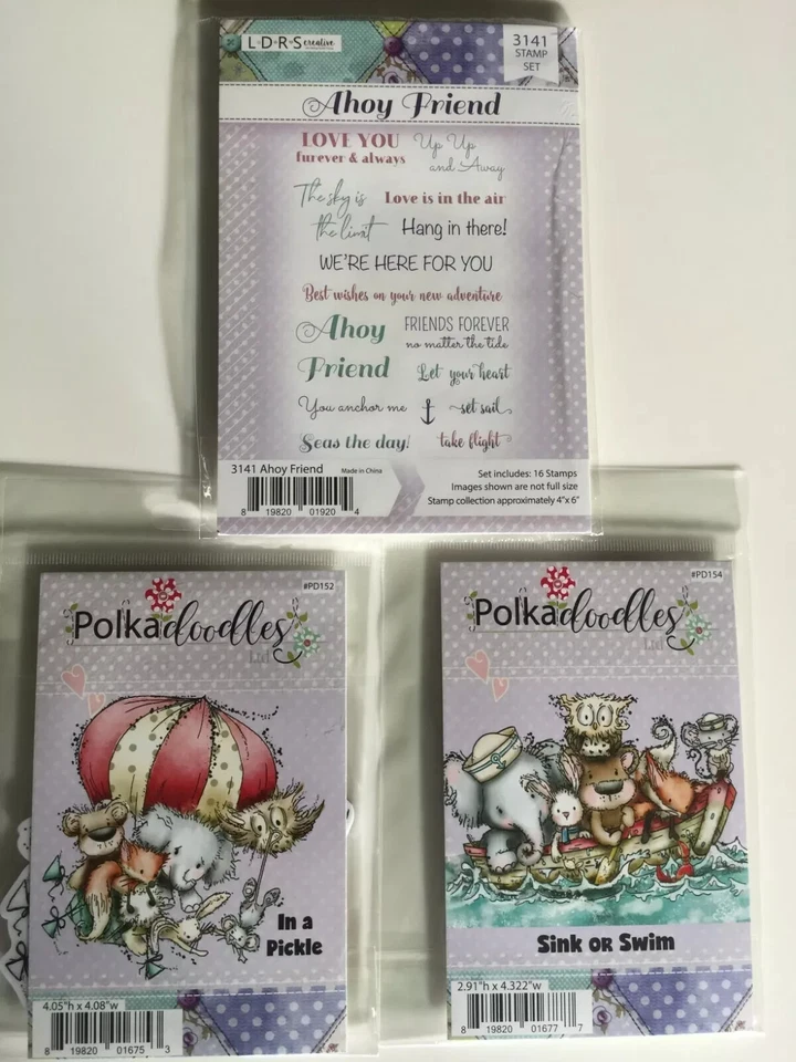 LDRS Creative - 16 Cling Mounted Rubber Stamps Ahoy Friend 3141