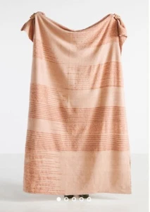 Anthropologie Blush Omi Chenille Throw Blanket - Contemporary Modern Minimalist - Picture 1 of 6