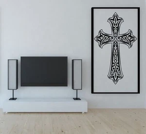 Legenden Vinyl-Wandaufkleber antik christliches Kreuz durchbrochen Abziehbild (n712) - Bild 1 von 3