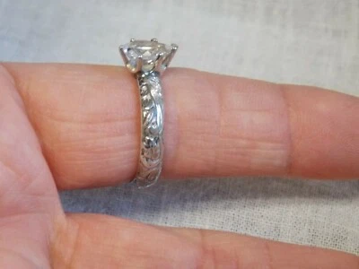 Anillo Topacio Blanco Natural Talla 8.5 Plata de Ley 925 Hecho en EE. UU. 1.27ct Pera Foto 1 de 4