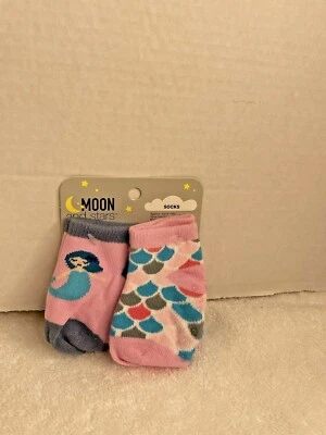 Moon And Stars Infant Size 6-18M Mermaid & Mermaid Scales Non- Slip Grip Socks - Image 1 of 4