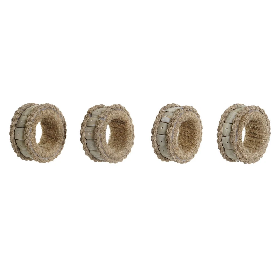 Anello portatovagliolo DKD Home Decor Naturale Juta Resina Alluminio 6 x 3 x  - Immagine 1 di 4