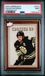 2024-25 Upper Deck Series 1 Crossed Up David Pastrnak Easter Egg SSP PSA9 Pop 2 - Picture 1 of 3