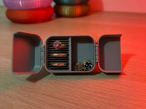 Compact Jewelry Box | 3D Printed Small Travel Carrying Case For Rings Earrings - Picture 1 of 7