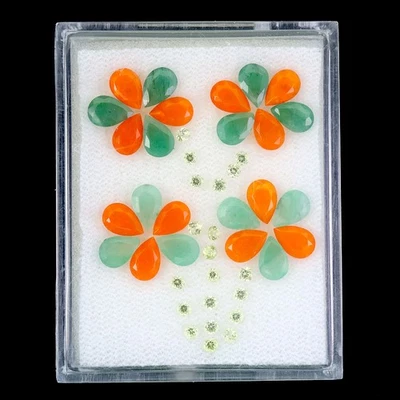 Peridoto de ópalo naranja esmeralda natural corte pera 8,72 quilates 6x4 mm 44 piezas piedras preciosas Foto 1 de 4